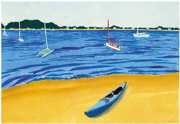Canoe on the Beach Card